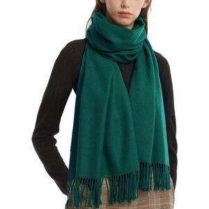 Women's Green Pashmina Shawl Wraps Cashmere Feel Winter Scarf Soft Warm Blanket